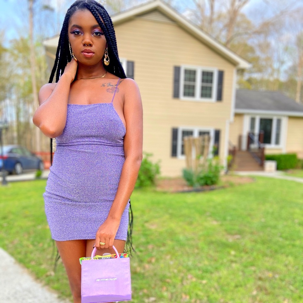 Glittery Purple Slip Dress